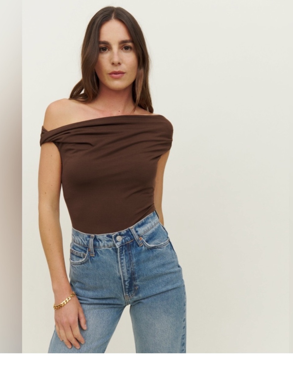 EUC reformation cello top in chesnut - size s